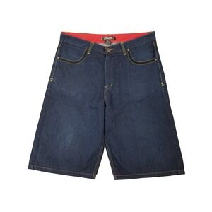 Brooklyn Express denim shorts men's 40 x 15  blue loose baggy Y2K Hip Hop